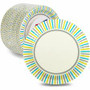 Genuine Joe 7" Printed Paper Plates - Disposable - 7" Diameter - Assorted - 125/Pack Product Image 