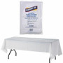 Genuine Joe Plastic Rectangular Table Covers - 108" Length x 54" Width - Plastic - White Product Image 