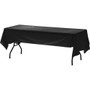 Genuine Joe Plastic Table Covers - 108" Length x 54" Width - Plastic - Black Product Image 
