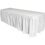 Genuine Joe Nonwoven Table Skirts - 14 ft Length x 29" Width - Adhesive Backing - Polyester - White - (GJO11915) Product Image 