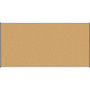 Lorell Satin-Finish Bulletin Board - 96" Board Height x 48" Board Width - Natural Cork Surface - Durable, Self-healing - Silver Anodized Aluminum Frame Product Image 