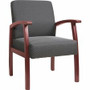 Lorell Thickly Padded Guest Chair - Mahogany Frame Color - Four-legged Base - Charcoal Product Image 