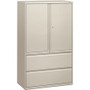 HON Brigade 800 H895LS Lateral File - 64.3" Height x 42" Width x 18" Depth - 2 - 3 Shelve(s) - Finish: Light Gray - Radius Pull, Lockable, Glide, Removable Lock, Adjustable Shelf, Heavy Duty Product Image 