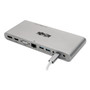 Tripp Lite by Eaton USB Type-C Docking Station, 3.5mm/Displayport/HDMI/RJ45/Thunderbolt 3/USB A/USB C/VGA, Silver View Product Image