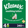 Kleenex Lotion Facial Tissue, 3-Ply, White, 60 Sheets/Box, 4 Boxes/Pack, 8 Packs/Carton (KCC54289) View Product Image