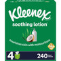 Kleenex Lotion Facial Tissue, 3-Ply, White, 60 Sheets/Box, 4 Boxes/Pack, 8 Packs/Carton View Product Image