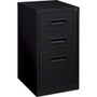 Lorell 19" Box/Box/File Mobile File Cabinet with Recessed Pull - 15" Width x 19" Depth x 28" Height - 3 x Drawer(s) for Box, File - Letter - Ball-bearing Suspension - Black Product Image 