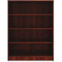 Lorell Laminate Bookcase - 4 Shelf(ves) - 48" Height x 36" Width x 12" Depth - Sturdy, Adjustable Feet - Cherry - Laminate Product Image 