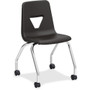 Lorell Classroom Mobile Chairs - Four-legged Base - Black - Polypropylene Product Image 