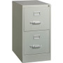 Lorell Fortress Series 22" Commercial-Grade Vertical File Cabinet - 15" Width x 22" Depth x 28.4" Height - 2 x Drawer(s) for File - Letter - Lockable, Ball-bearing Suspension - Light Gray Product Image 