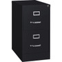 Lorell Fortress Series 22" Commercial-Grade Vertical File Cabinet - 15" Width x 22" Depth x 28.4" Height - 2 x Drawer(s) for File - Letter - Lockable, Ball-bearing Suspension - Black Product Image 