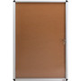 Lorell Enclosed Cork Bulletin Board - 36" Board Height x 24" Board Width - Natural Cork Surface - Lock, Resilient, Durable, Self-healing - Aluminum Frame Product Image 