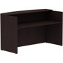 Lorell Essentials Series Front Reception Desk - 42.5" Height x 72" Width x 36" Depth Desk, x 1" Thickness Top - Finish: Espresso Laminate Product Image 