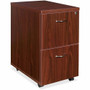 Lorell Essentials Series File/File Mobile File Cabinet - 28.6" Height x 15.7" Width x 22" Depth - Double Pedestal - Finish: Laminate, Mahogany - Leveling Glide Product Image 