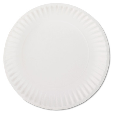 AJM Packaging Premium Coated Paper Plates, 9 Dia, White, 125/Pack, 4 Packs/Carton - AJMCP9AJCWWH14