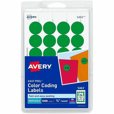 Avery Color-Coding Labels - 3/4" Diameter - Removable Adhesive - Round ...