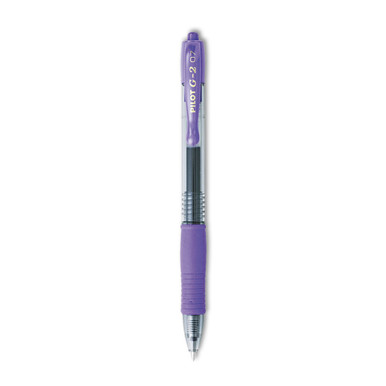 Pilot G2 Retractable Gel Pens, Fine Point, Purple Ink, Dozen (31029)