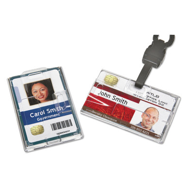 SKILCRAFT Resealable Badge Holders - Vinyl - 25 / Box - Clear