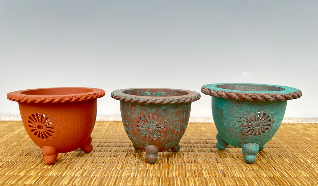 3D Printed Neofinetia Pot - Kiku (Copper) - OrchidWeb