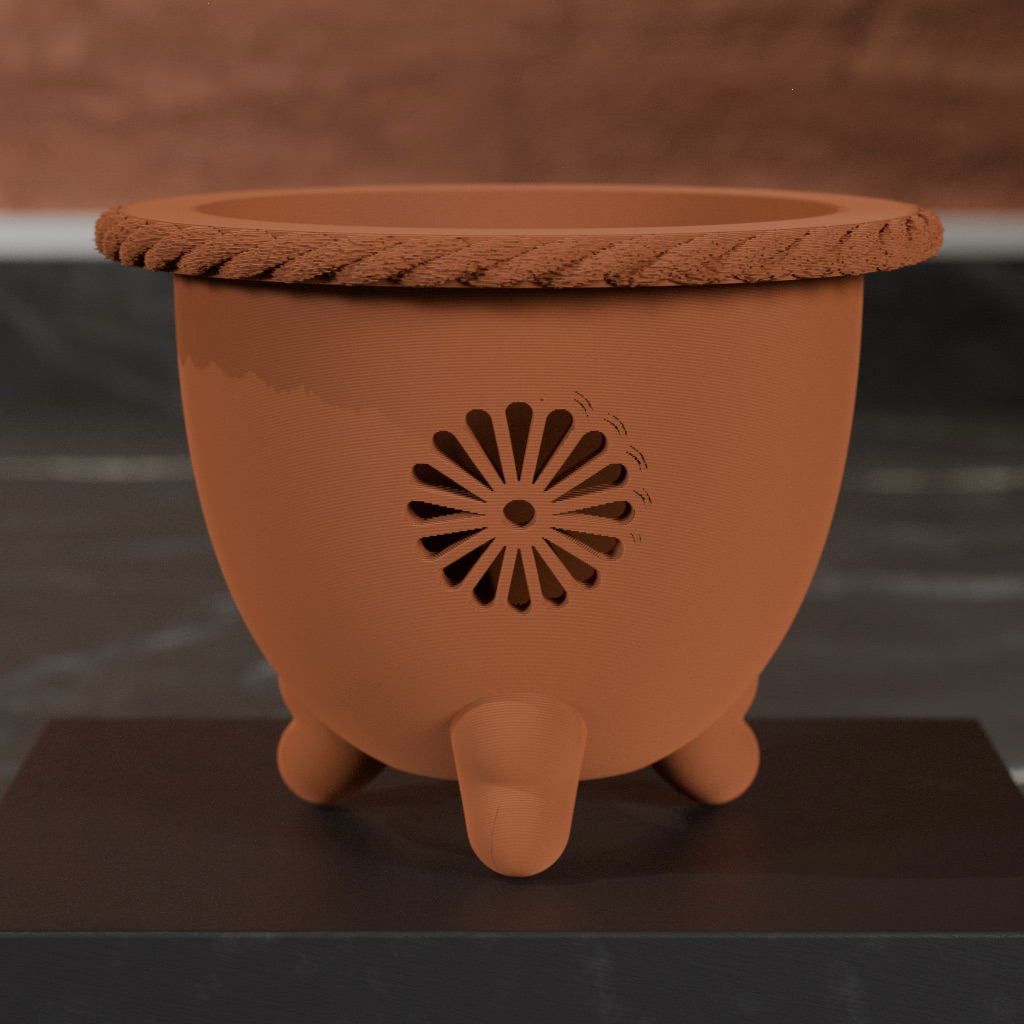 3D Printed Neofinetia Pot - Kiku (Copper) - OrchidWeb