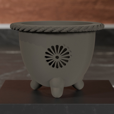 3D Printed Neofinetia Pot - Kiku (Iron)