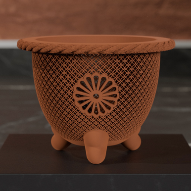 3D Printed Neofinetia Pot - Royal Kiku (Copper)