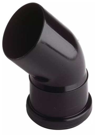 Connection elbow black DN75/45° INT