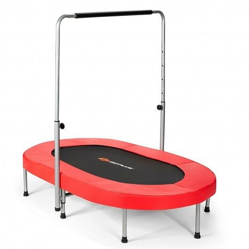 2-Person Foldable Mini Kids Fitness Rebounder Trampoline-Red - Color: Red