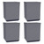 vidaXL Planters 4 pcs Dark Gray 11.8"x11.8"x14.6" Polypropylene