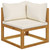 vidaXL 2-seater Patio Bench with Cream White Cushions