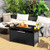 57 Inch 50 000 BTU Rectangular Propane Outdoor Fire Pit Table-Black - Color: Black