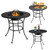 31.5 Inch Patio Fire Pit Dining Table With Cooking BBQ Grate - Color: Black