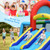 Inflatable Jumping Castle Bounce House with Dual Slides without Blower - Color: Blue