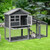 56.5 Inch Length Wooden Rabbit Hutch with Pull out Tray and Ramp - Color: Gray