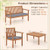 4 Piece Patio Wood Furniture Set Acacia Wood Sofa Set with Loveseat-Gray - Color: Gray