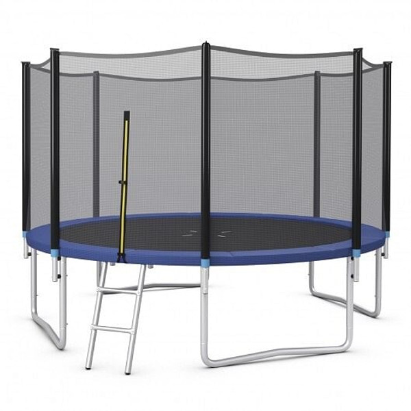 8/10/12/14/15/16 Feet Outdoor Trampoline Bounce Combo with Safety Closure Net Ladder-12 ft - Color: