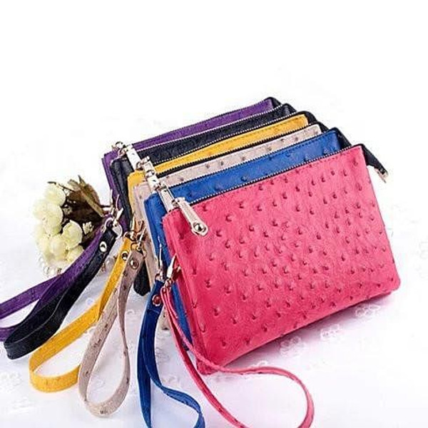 Color: Purple - OMG OMG FAUX OSTRICH LEATHER PURSES