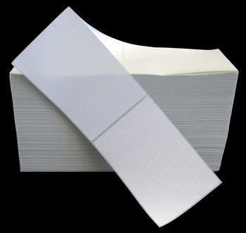 4 in W x 6 in L DT Matte VL Paper Uncoated Labels, Fanfold, White, Freezer Grade Adhesive, Perf, 12 in Fanfold Length, 2,500 Labels/Stack, 2 Stacks/Case, 1 Case (5,000 Labels), Black Rhino Value