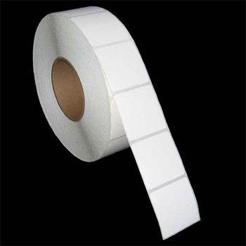2 in W x 2 in L High-Gloss Paper Inkjet Labels, 8 in OD, 3 in Core, White, Standard Adhesive, No Perf, 2 Rolls, 2750 Labels/Roll, 1 Case (5500 labels), Black Rhino Preferred