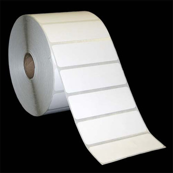 3 in W x 1 in L DT Matte Paper Labels, 5 in OD, 1 in Core, White, Freezer Grade Adhesive, Perf, 2,340 Labels/Roll, 6 Rolls/Case, 1 Case (14,040 Labels), Black Rhino Preferred