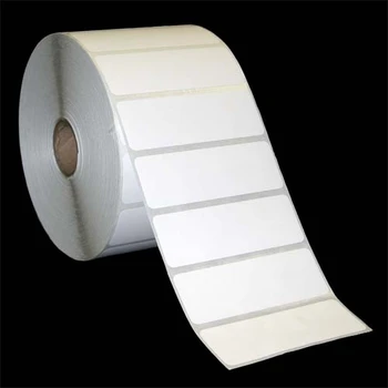 3 in W x 1 in L DT Matte Paper Labels, 5 in OD, 1 in Core, White, All-Temp Permanent Adhesive, Perf, 2,340 Labels/Roll, 6 Rolls/Case, 1 Case (14,040 Labels), Black Rhino Stock Labels