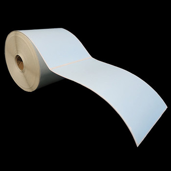 4 in W x 6 in L DT Matte Paper Labels, 5 in OD, 1 in Core, Blue (PMS 290), All-Temp Permanent Adhesive, Perf, 430 Labels/Roll, 6 Rolls/Case, 1 Case (2,580 Labels), Black Rhino Stock Labels