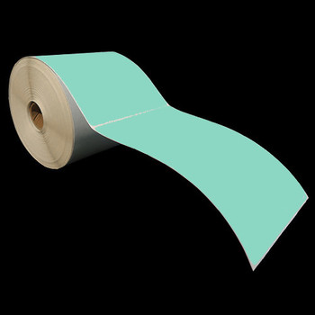 4 in W x 6 in L DT Matte Paper Labels, 5 in OD, 1 in Core, Green (PMS 345), All-Temp Permanent Adhesive, Perf, 430 Labels/Roll, 6 Rolls/Case, 1 Case (2,580 Labels), Black Rhino Stock Labels