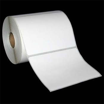 4 in W x 3 in L TT Matte Paper Labels, 4 in OD, 1 in Core, White, General Purpose Permanent Adhesive, Perf, 500 Labels/Roll, 12 Rolls/Case, 1 Case (6,000 Labels), Black Rhino Stock Labels