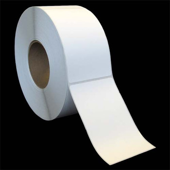 3 in W x 5 in L TT Matte Paper Labels, 8 in OD, 3 in Core, White, Standard Adhesive, Perf, 1,250 Labels/Roll, 6 Rolls/Case, 1 Case (7,500 Labels), Black Rhino Value