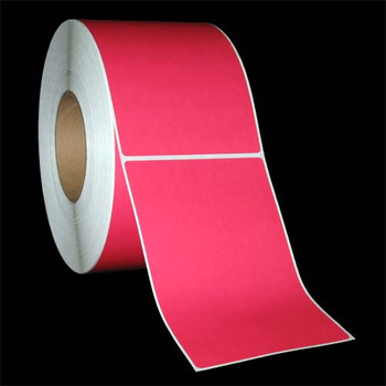 4 in W x 6 in L TT Matte Paper Labels, 8 in OD, 3 in Core, Red (PMS 186), General Purpose Permanent Adhesive, Perf, 1,000 Labels/Roll, 4 Rolls/Case, 1 Case (4,000 Labels), Black Rhino Stock Labels