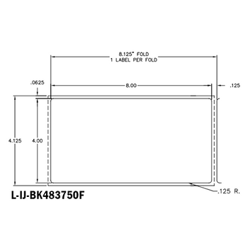 4 in W x 8 in L IJ Matte Film - BS5609 Certified Labels, Fanfold, White, High Performance Permanent Adhesive, Perf, 8.125 in Fanfold Length, 1,250 Labels/Stack, 3 Stacks/Case, 1 Case (3,750 Labels), Black Rhino Stock Labels