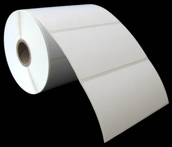 4 in W x 2 in L IJ High-Gloss Paper Labels, 4 in OD, 2 in Core, White, General Purpose Permanent Adhesive, No Perf, 630 Labels/Roll, 12 Rolls/Case, 1 Case (7,560 Labels), Black Rhino Stock Labels