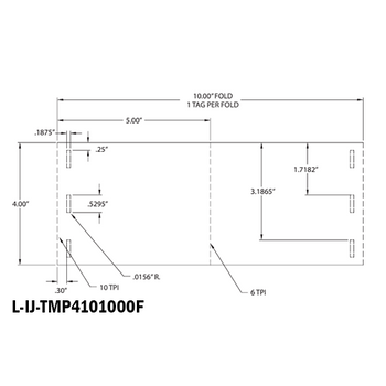 4 in W x 10 in L IJ Matte Paper Tags, Fanfold, White, Perf, 10 in Fanfold Length, With Black Marks, 500 Tags/Stack, 2 Stacks/Case, 1 Case (1,000 Tags), Black Rhino Stock Labels