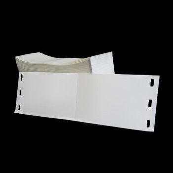 4 in W x 12 in L IJ Matte Film Tags, Fanfold, White, Perf, 12 in Fanfold Length, With Black Marks, 500 Tags/Stack, 2 Stacks/Case, 1 Case (1,000 Tags), Black Rhino Stock Labels